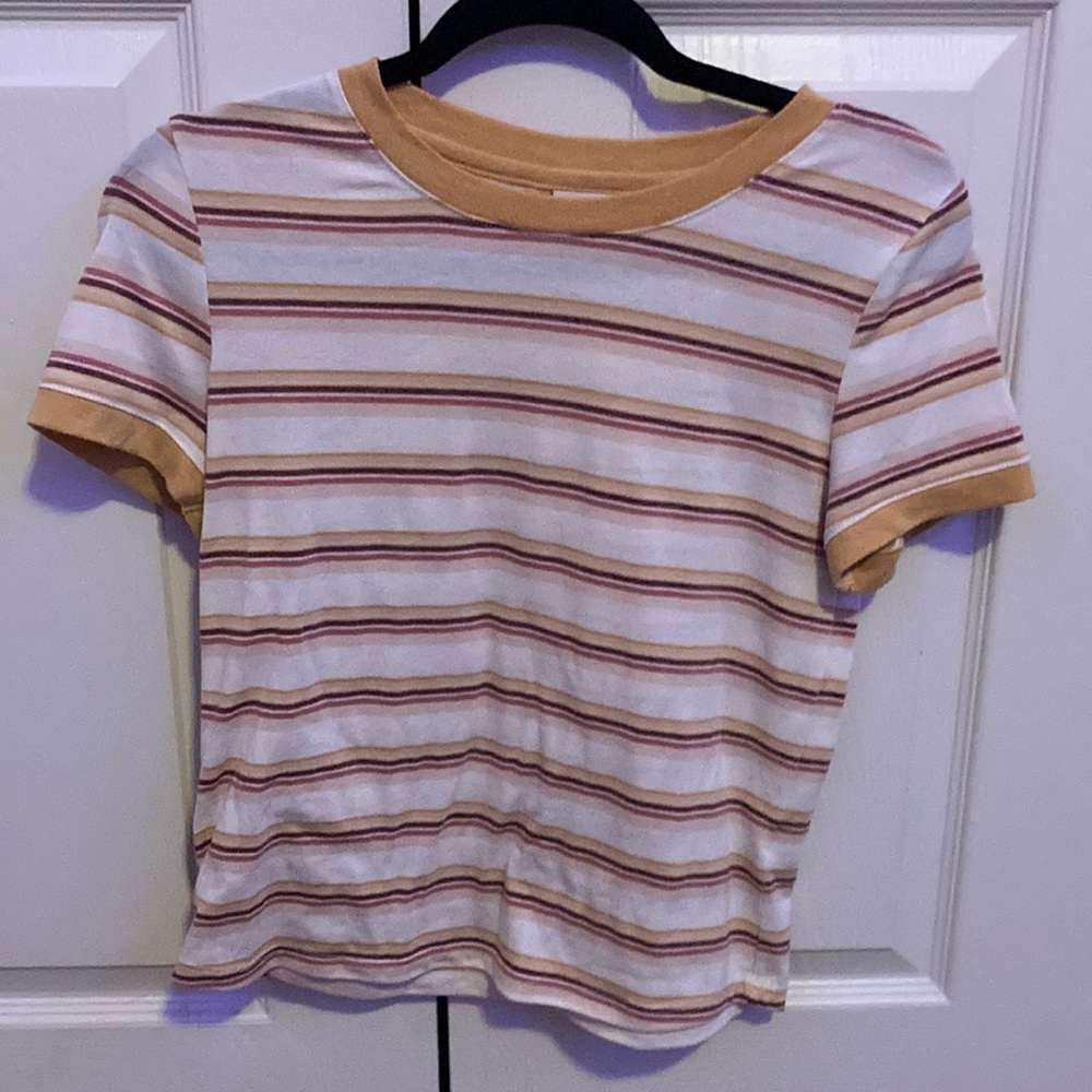 yellow striped shirt